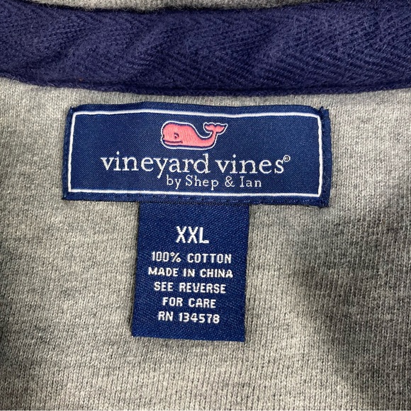 Vineyard Vines Sweater Men's Sz 2XL Gray Pullover Quarter Zip - Picture 7 of 11